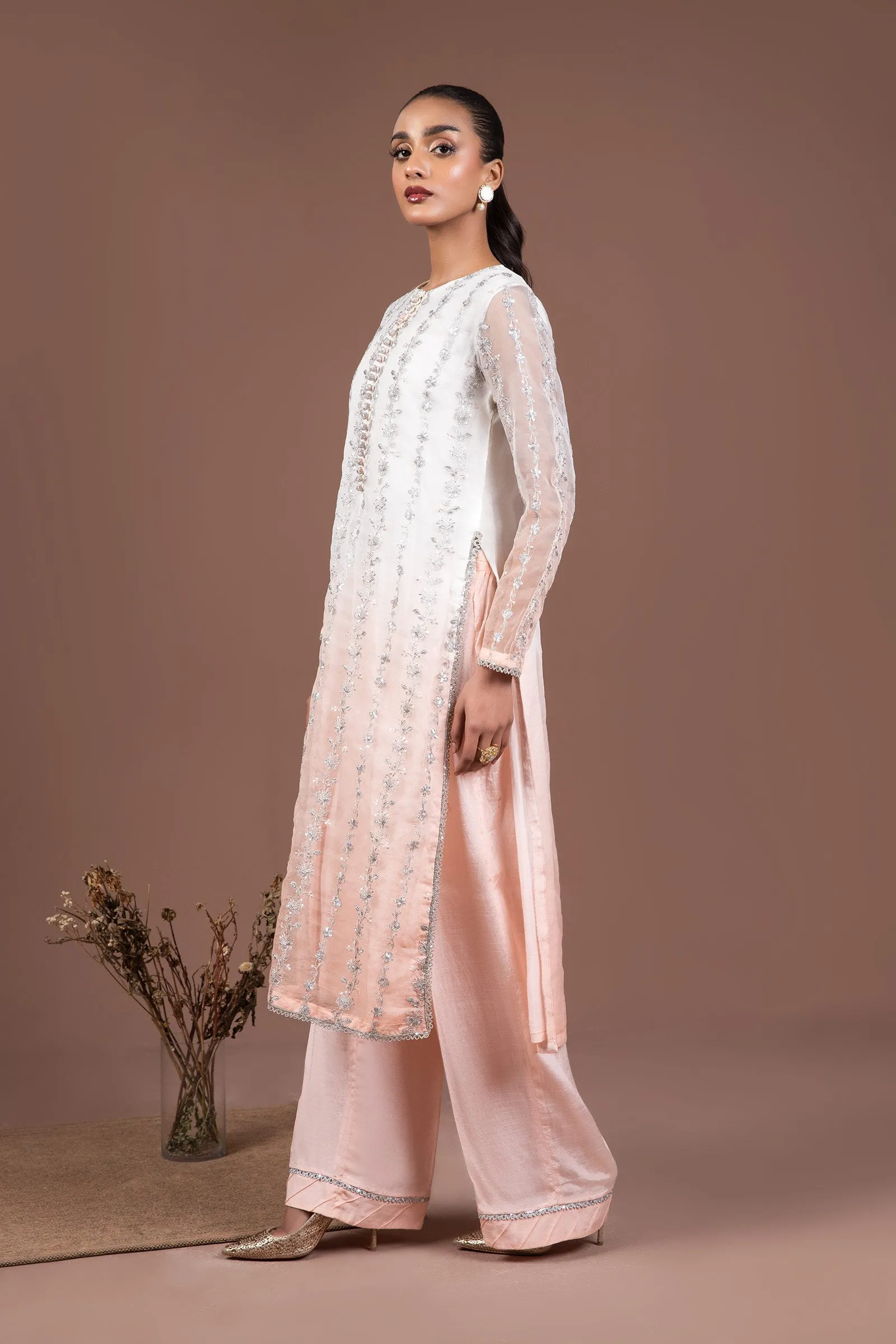 2 Pc Embroidered Organza Suit | MB-F24-509