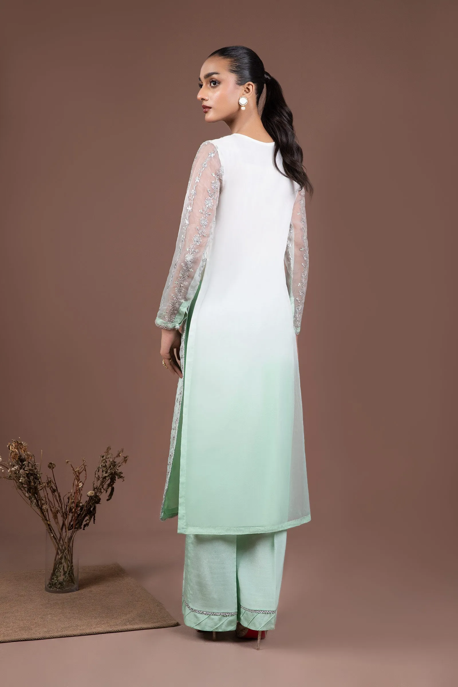 2 Piece Embroidered Organza Suit | MB-F24-509