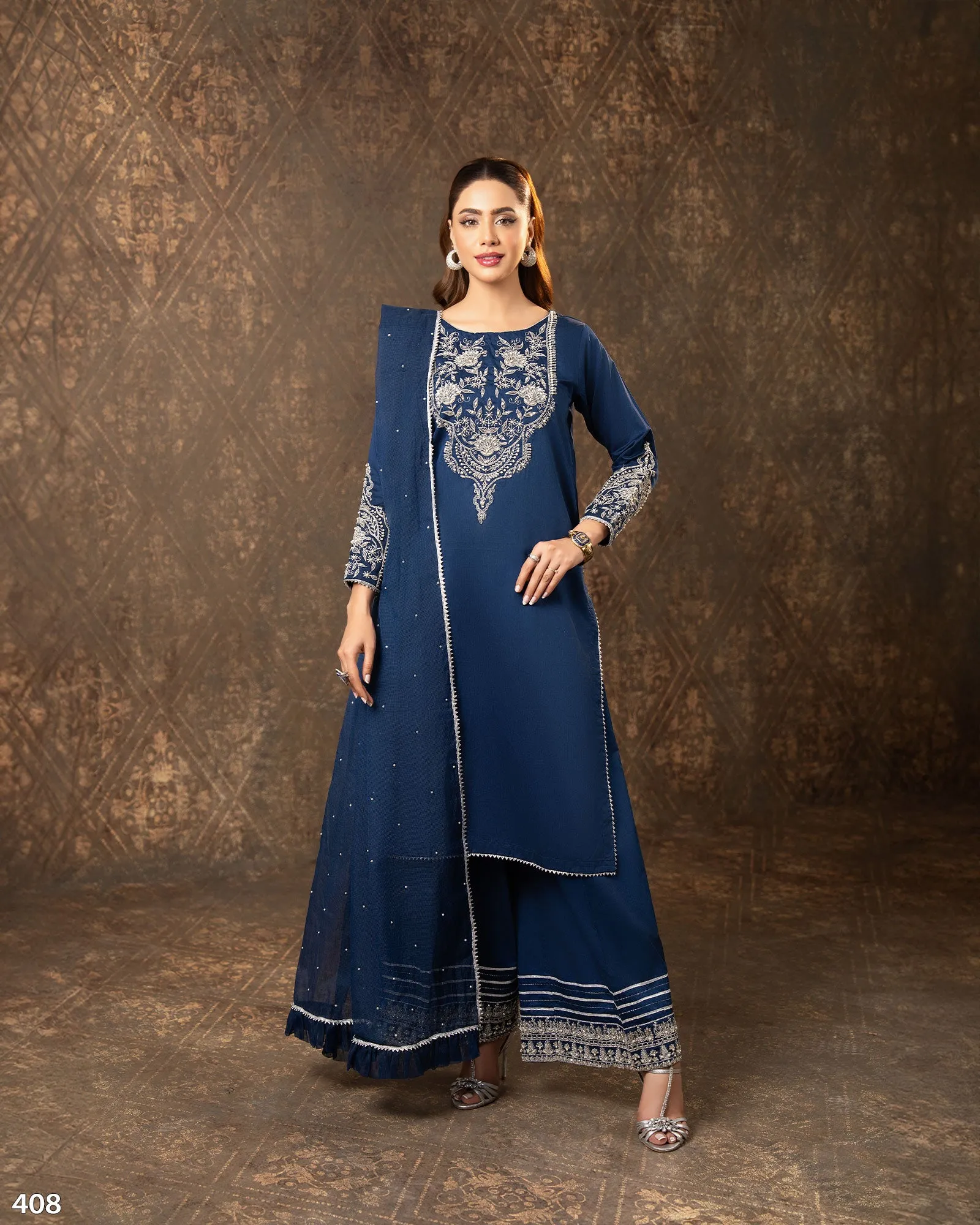 3 Piece Cotton Satin Suit | 408-AR-CT.ST