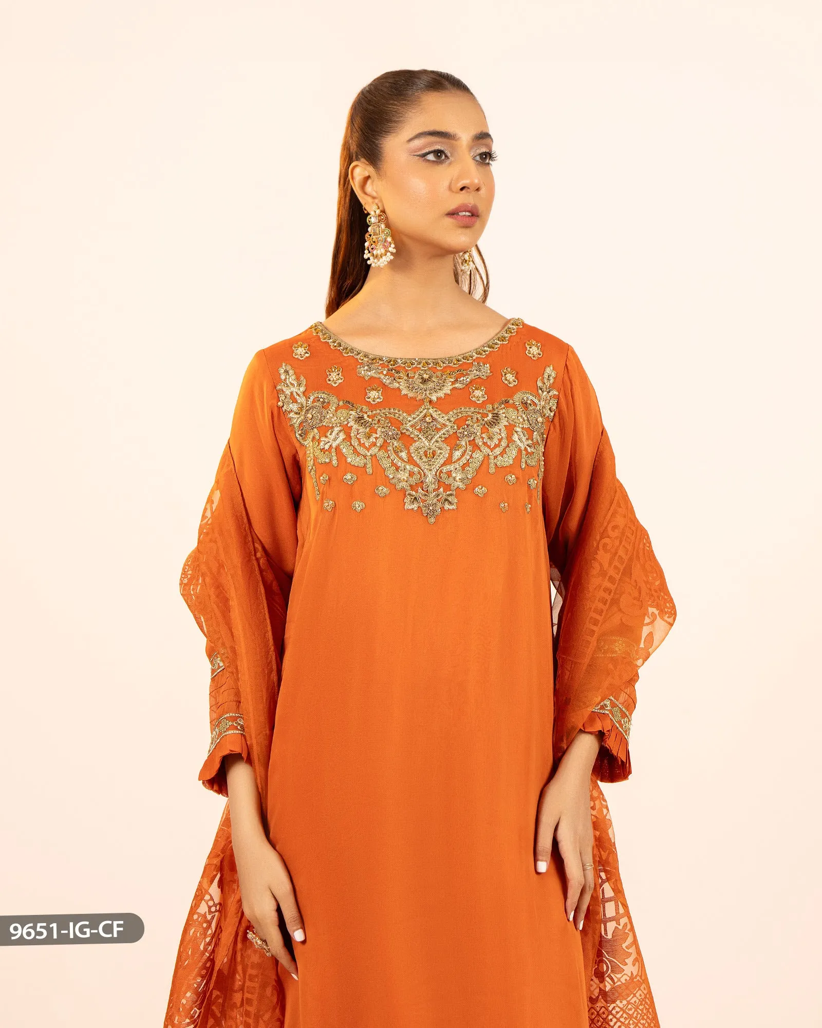 3 Piece Embroidered Chiffon | 9651-IG-CF