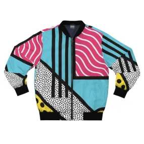 Abstract 80s Memphis Pop Art Graphics Bomber Jacket