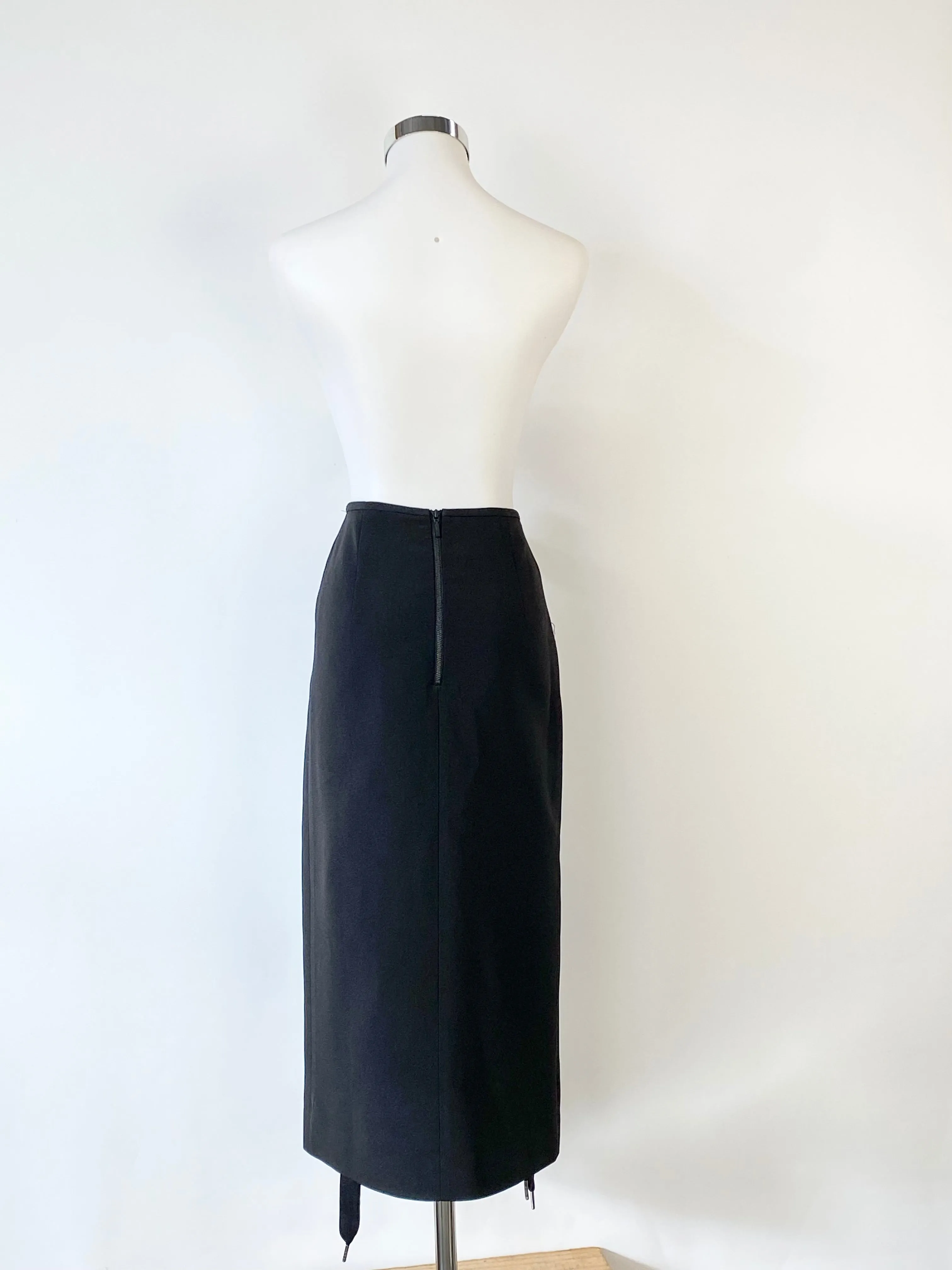 Acler Black Lace Up Pencil Skirt - AU8