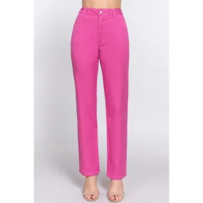 ACTIVE BASIC High Waist Straight Twill Pants