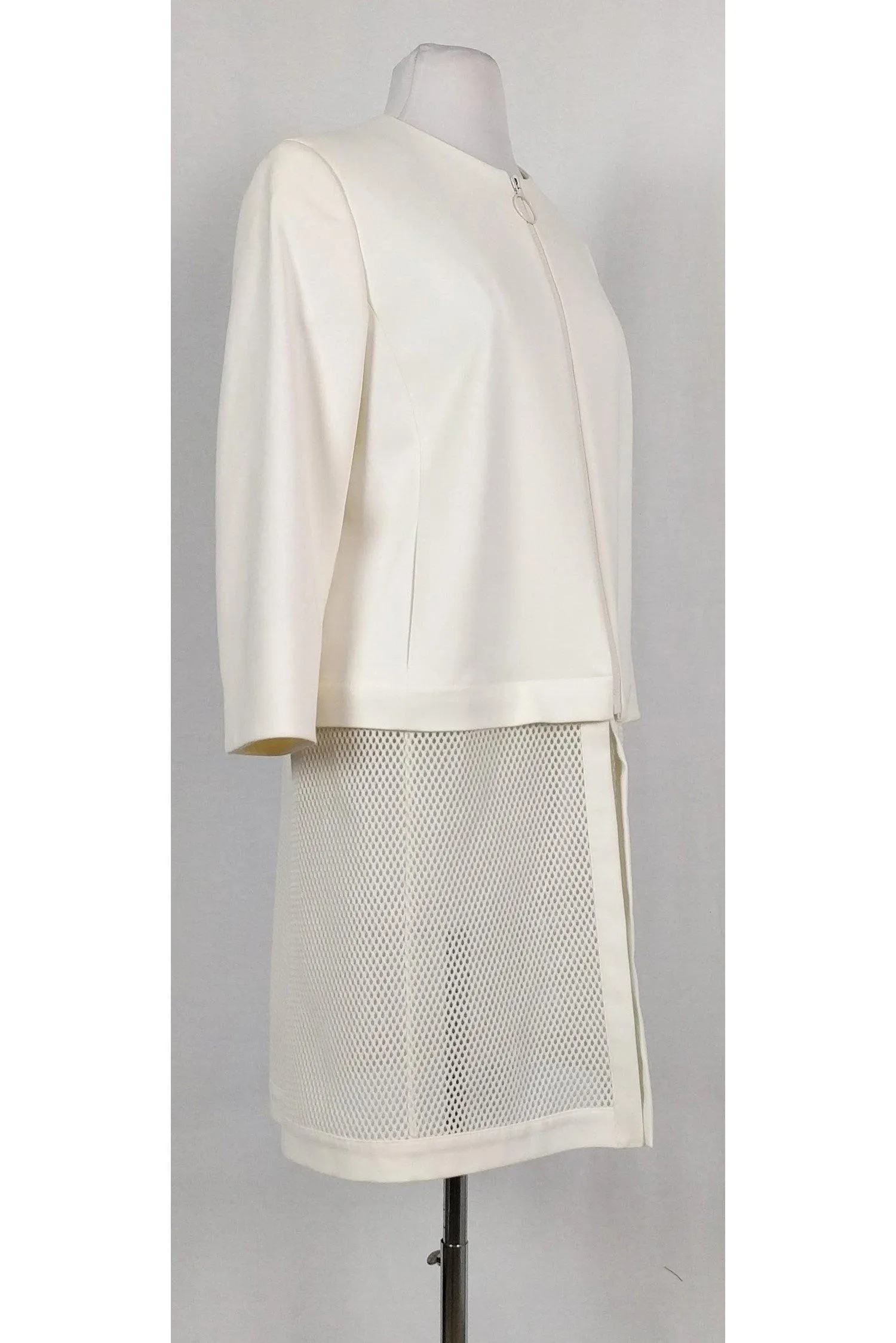 Akris Punto - Modern Cream & Mesh Jacket Sz 10