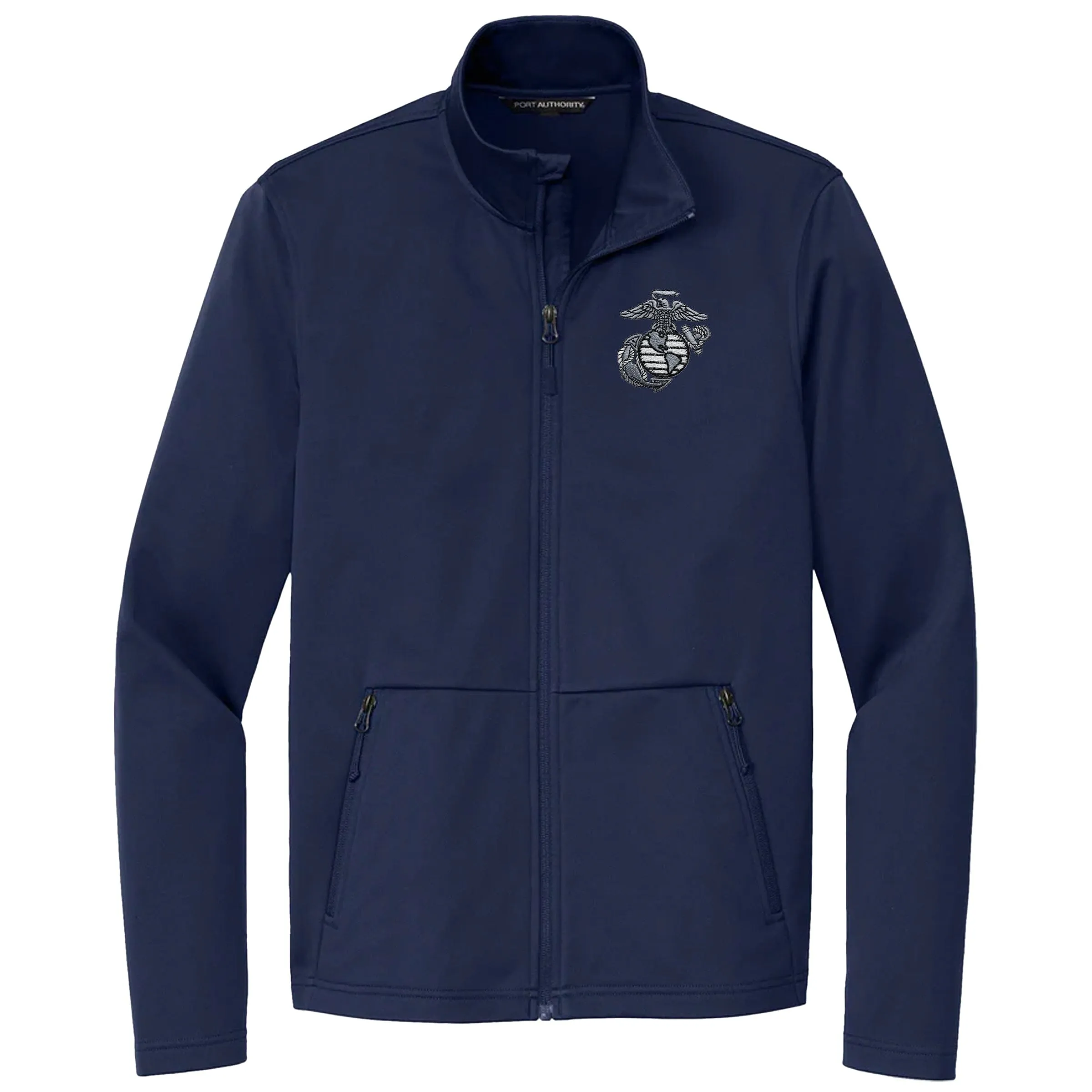 Aluminum Embroidered Flexshell Navy Jacket