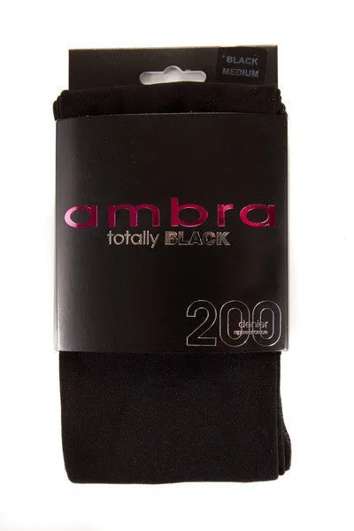 Ambra Totally Black Opaque Tights