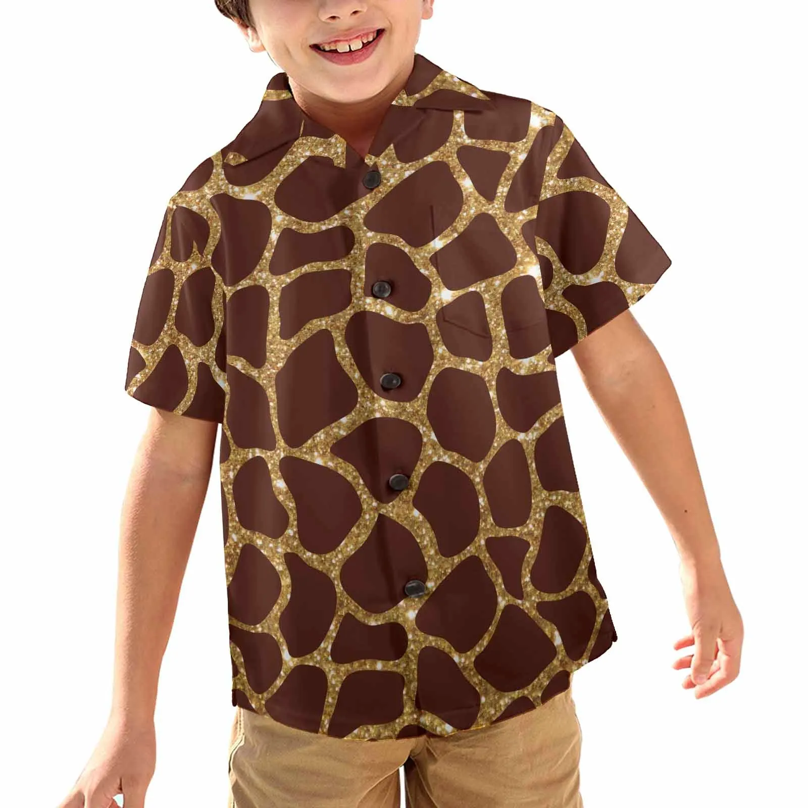 Animal print 6  Little Boys Hawaiian Shirt