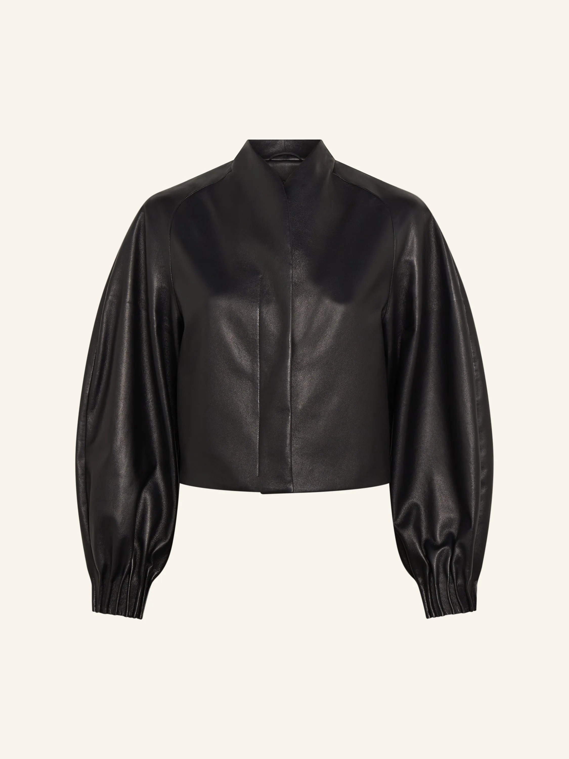 ARAM Leather Cropped Raglan Jacket