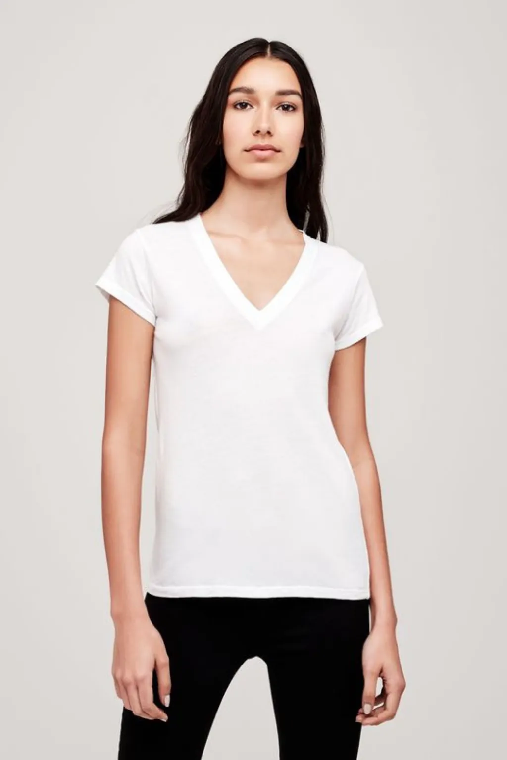 Becca V Neck Tee White