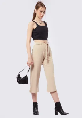 Belted Knit Culottes