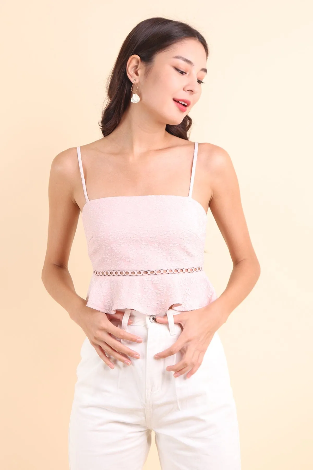 BERLINA EMBOSSED TOP IN PINK