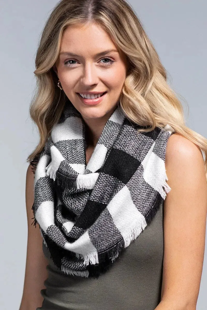 Black Buffalo Plaid Infinity Scarf