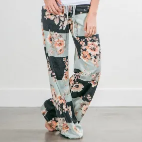 Block Floral Happy Pants