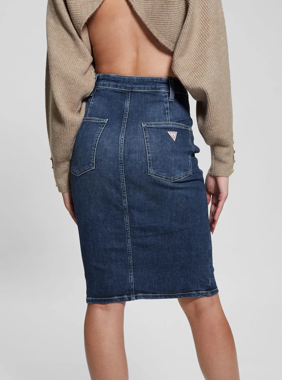 Blue Denim Flo Midi Skirt