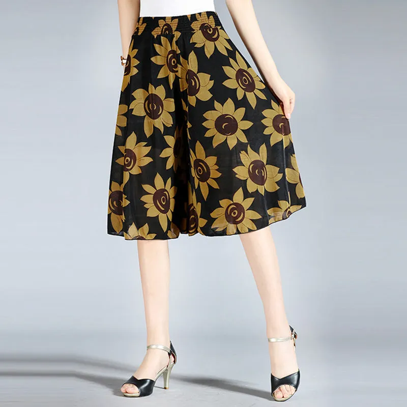 Bredbenede culottes i vintage stil (Dame)