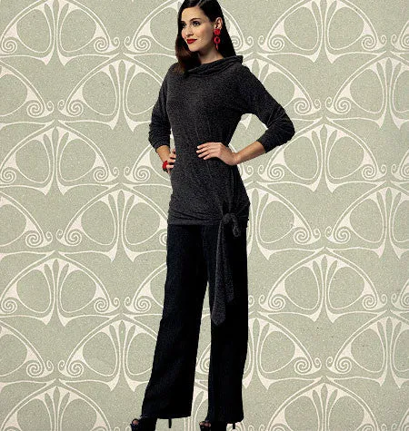 Butterick 5858. 1920s Inspired Sewing Pattern. Cascade Skirt, Slim Fitting Top, Straight Leg Pants.