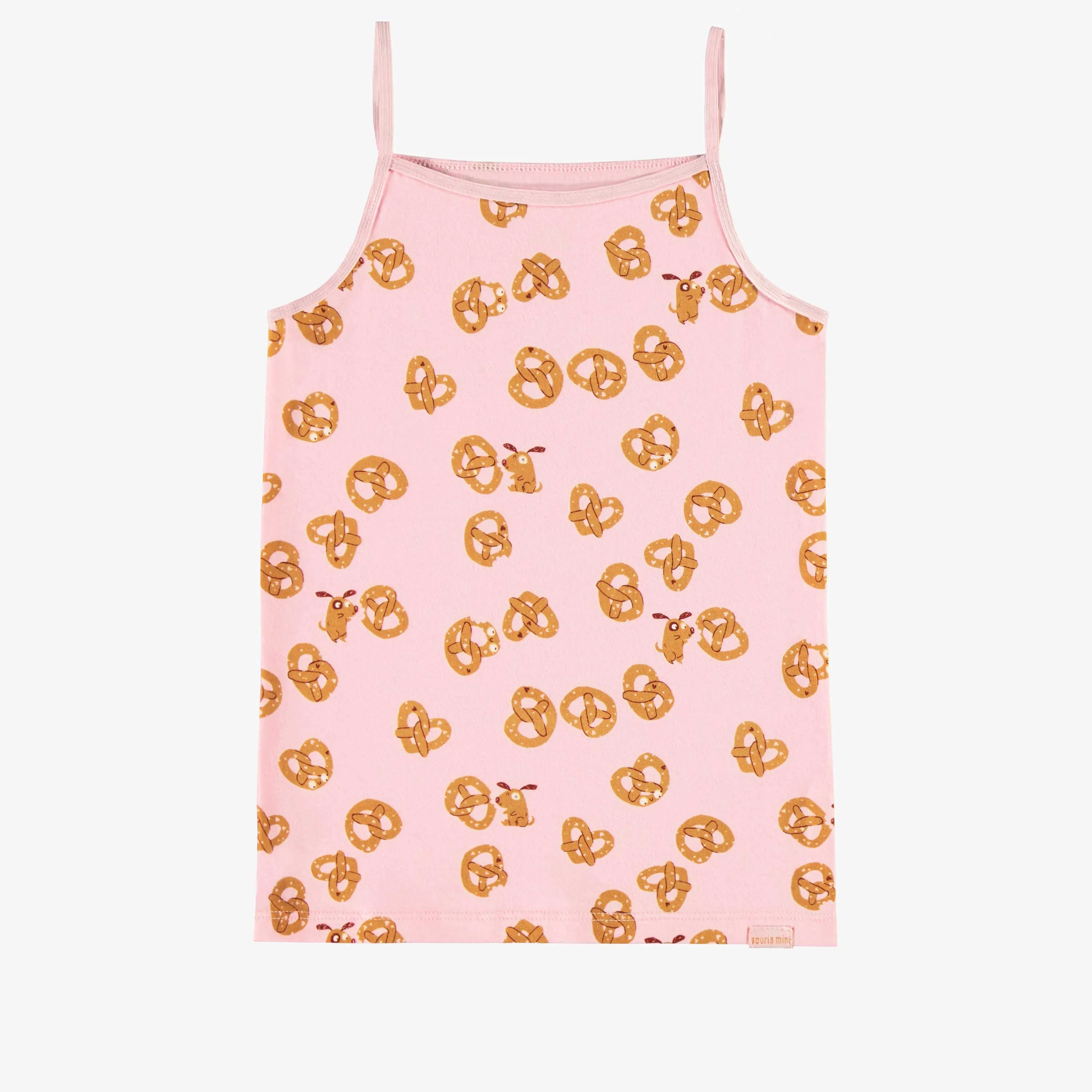 Camisole rose à motifs Saint-Valentin, enfant||Pink Valentine's Day camisole with all over print, child