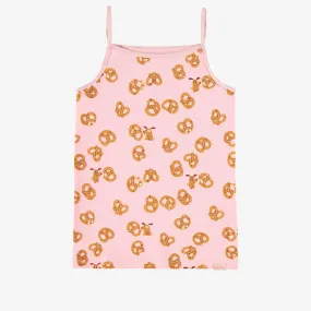 Camisole rose à motifs Saint-Valentin, enfant||Pink Valentine's Day camisole with all over print, child