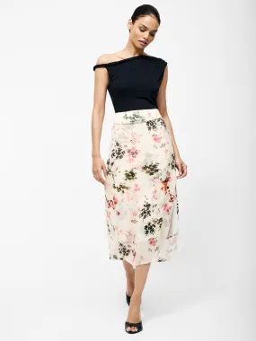 Candice Satin Georgette Overlay Midi Skirt