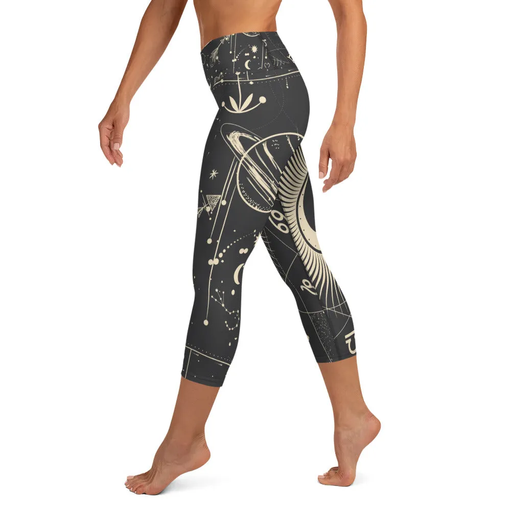 Celestial sun & moon art capri for woman, lioness-love