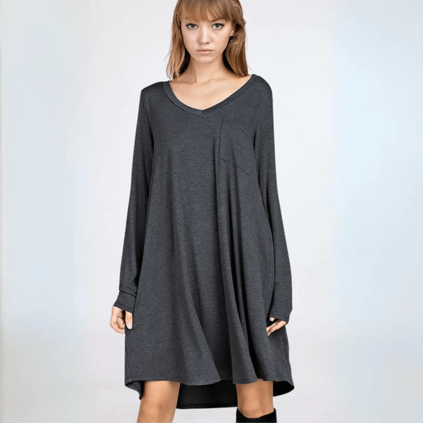 Charcoal Grey Bamboo Dress/Tunic Made in USA