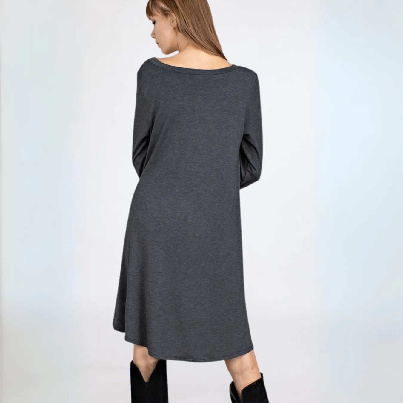 Charcoal Grey Bamboo Dress/Tunic Made in USA