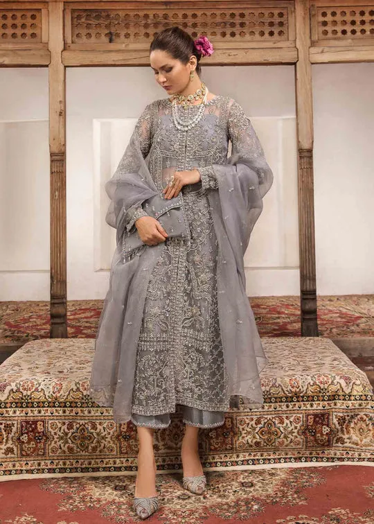 Classic Grey embellished Pakistani Wedding Dress Kameez Trousers