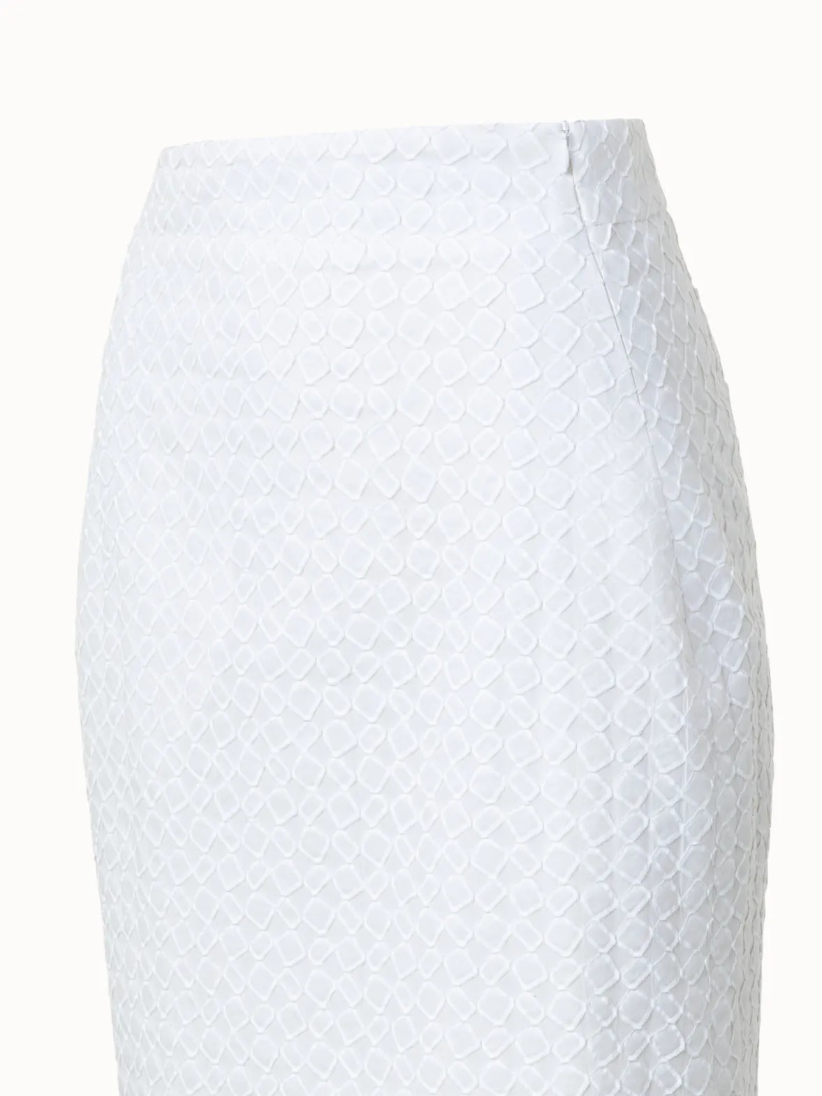 Cotton Poplin Pencil Skirt with 3D Application