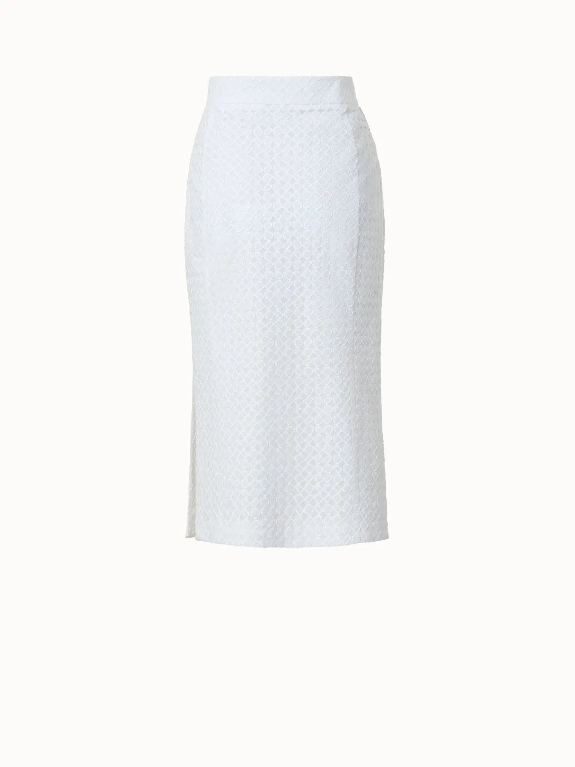 Cotton Poplin Pencil Skirt with 3D Application