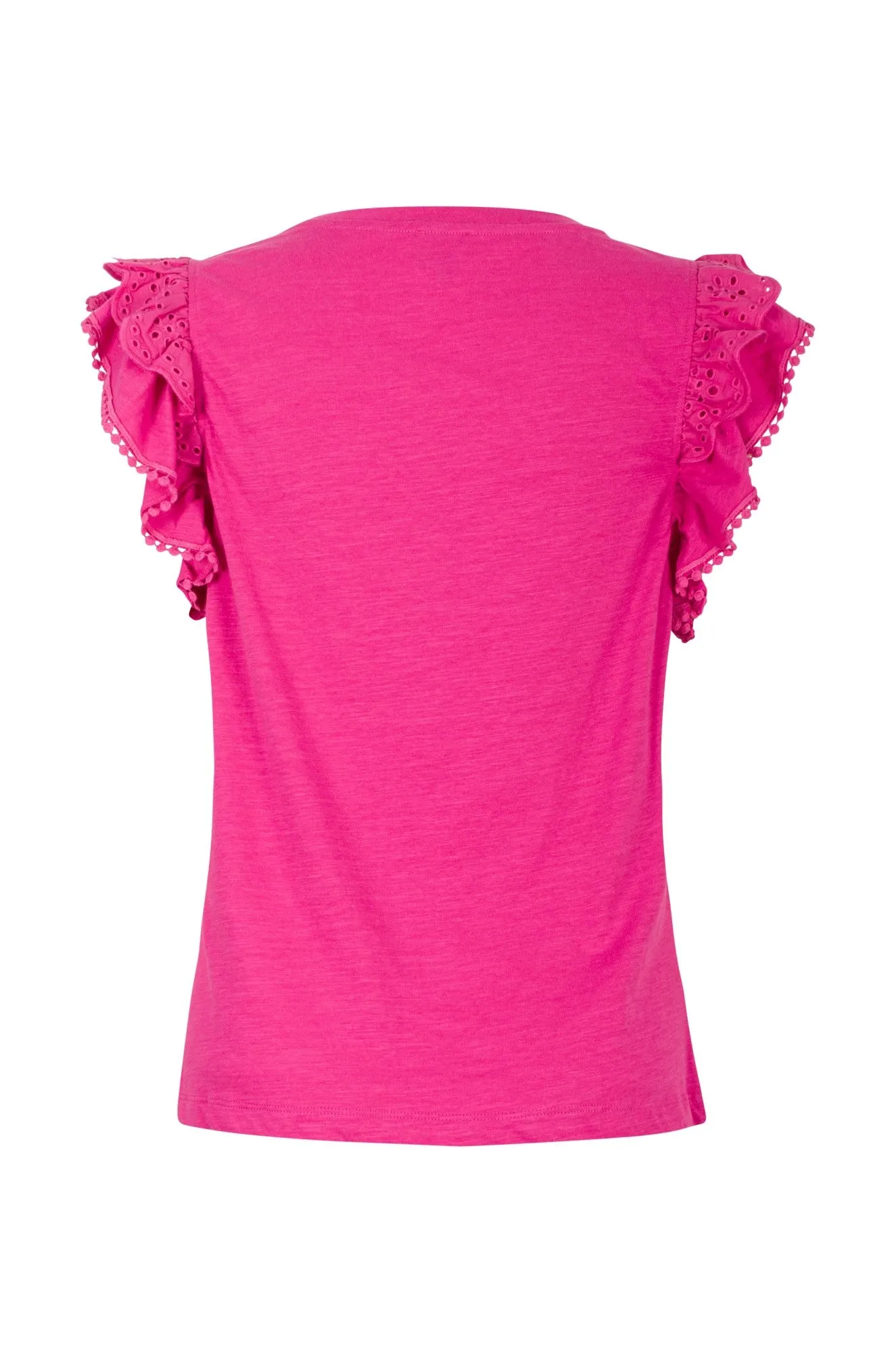 Cotton Top with double layer sleeve | CERISE | 6962A1