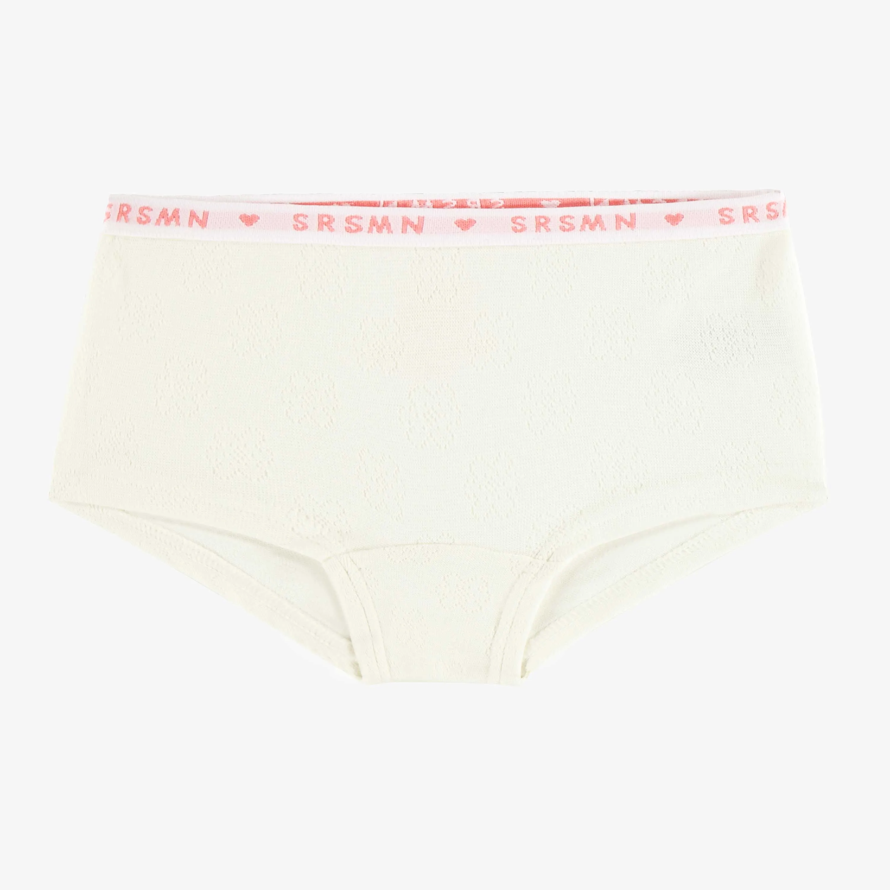 Culotte garçonne crème uni en jersey, enfant || Plain cream boycut panties in jersey, child