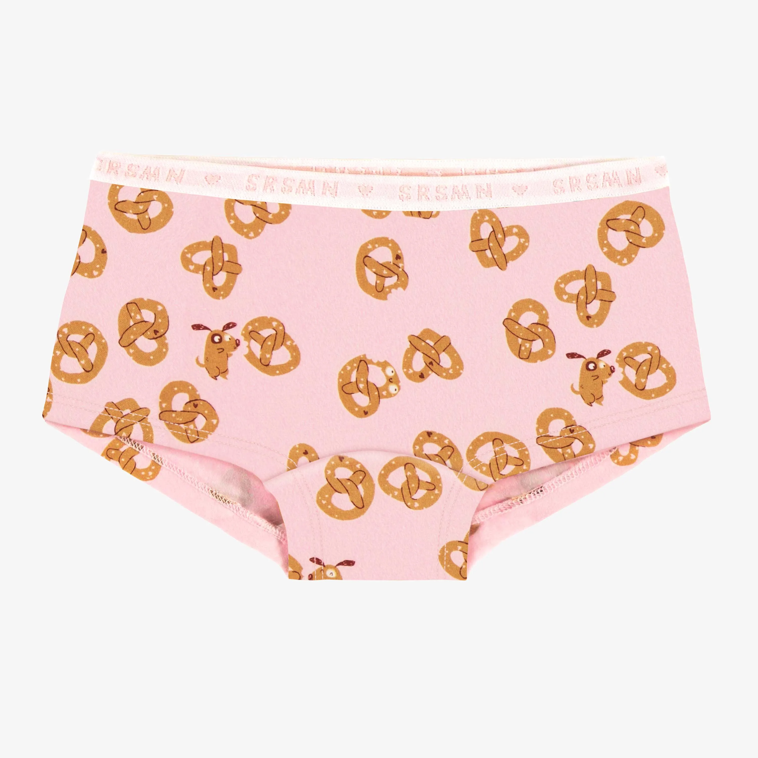 Culotte garçonne  rose à motifs Saint-Valentin, enfant||Pink Valentine's Day boycut panties with all over print, child