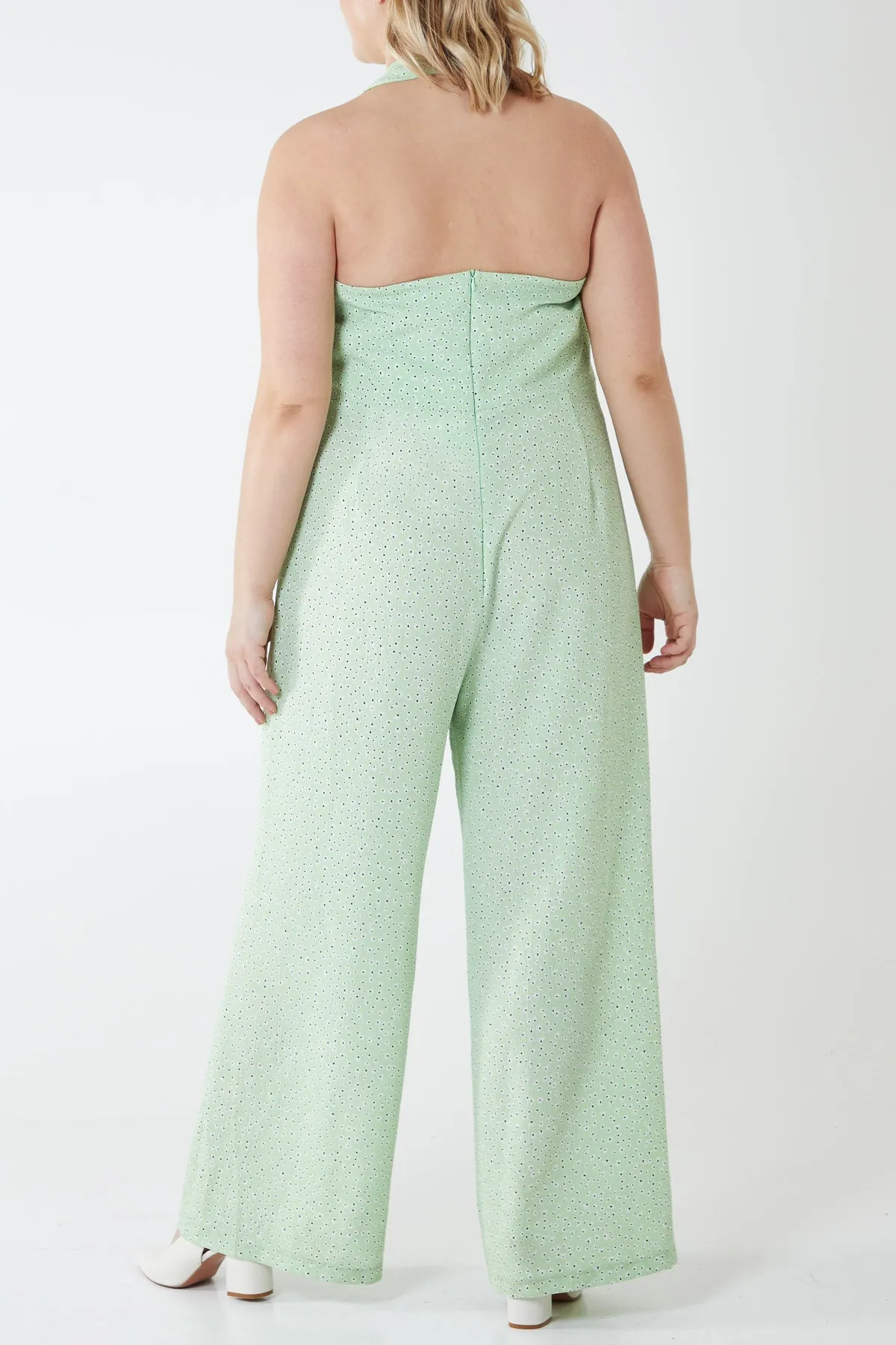 Curve Halterneck Culottes Jumpsuit With Ring Details