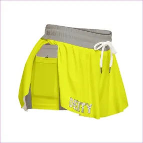 Deity Womens Yellow Sport Culottes With Pocket