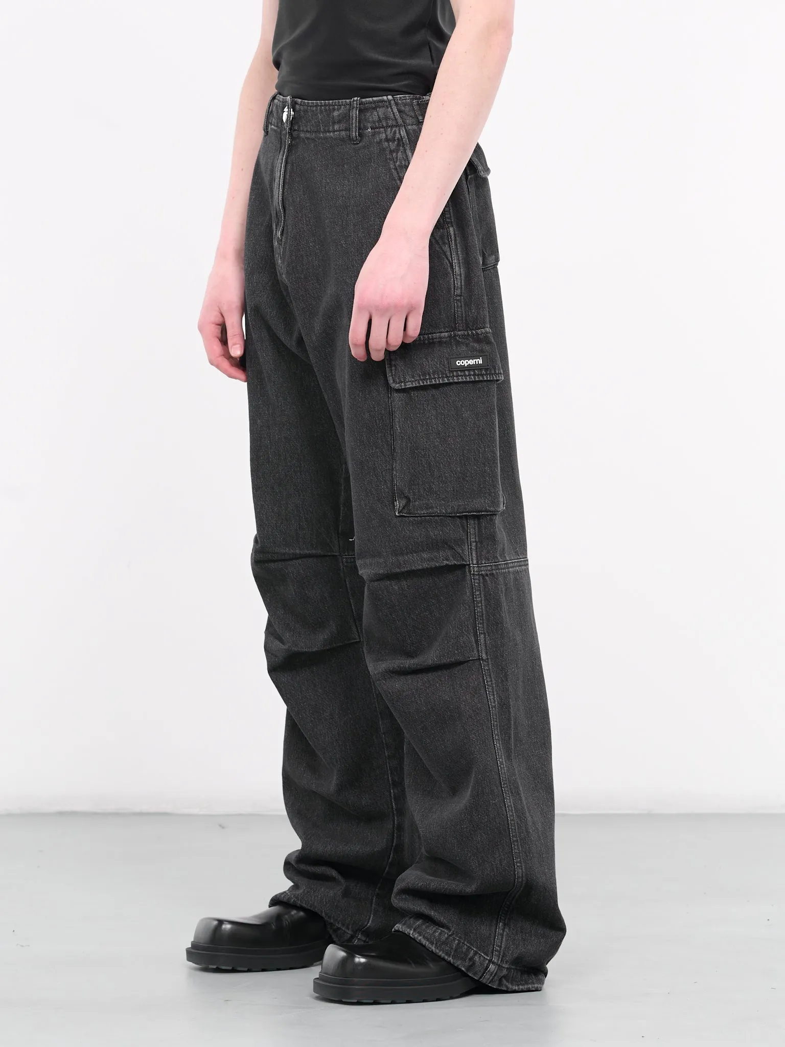 Denim Cargo Jeans (COPP40852MEN-WASHED-BLACK)