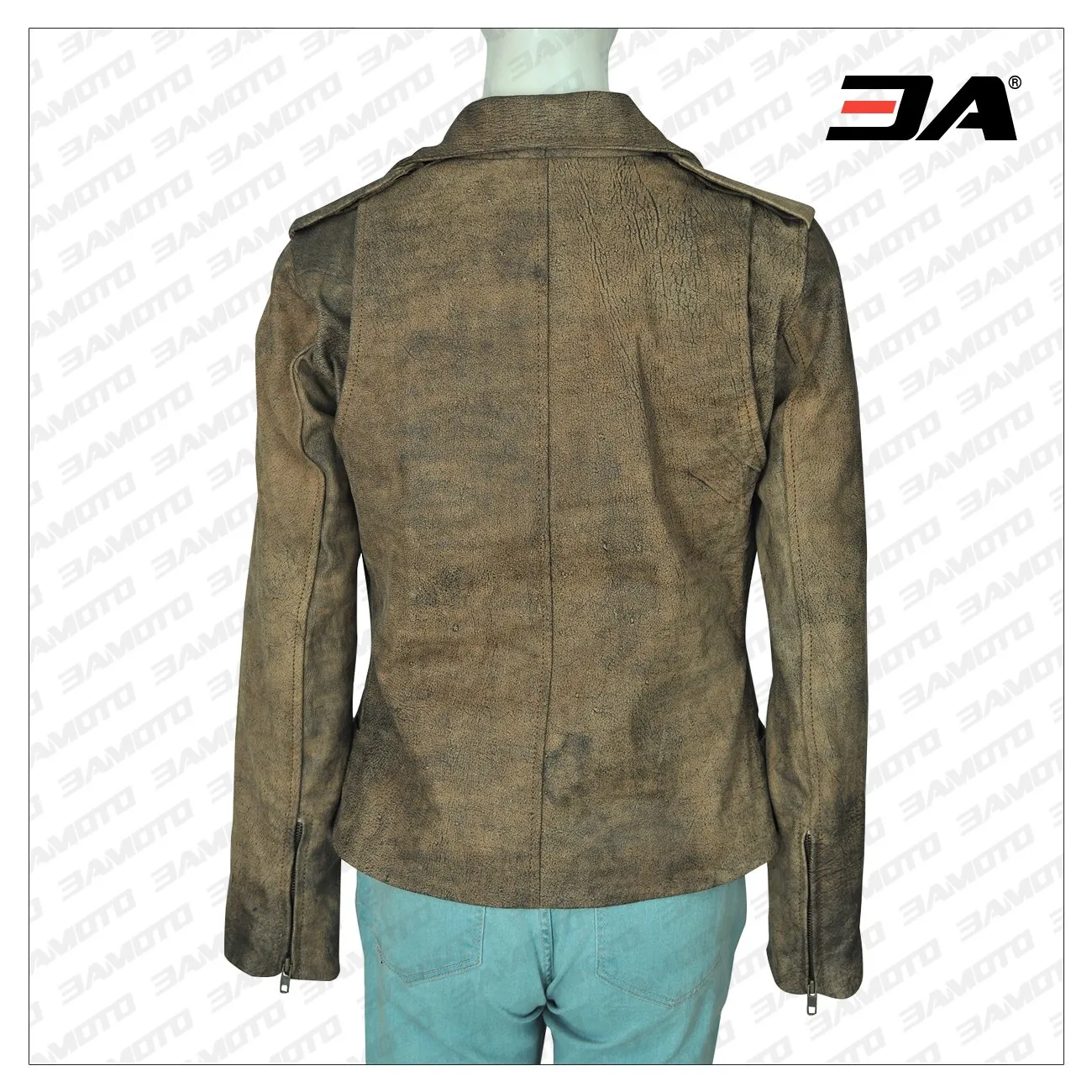 Dirty Brown Distressed Leather Jacket