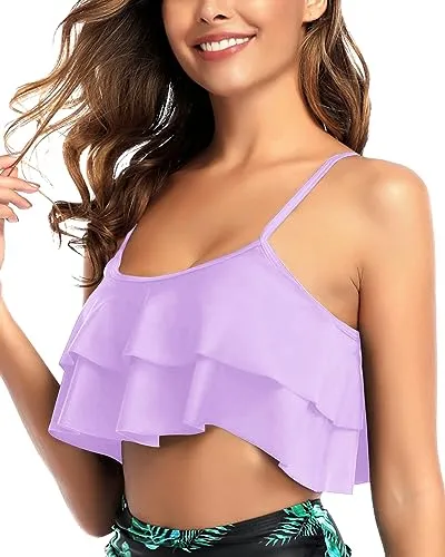 Double-Layer Flounce Bikini Top