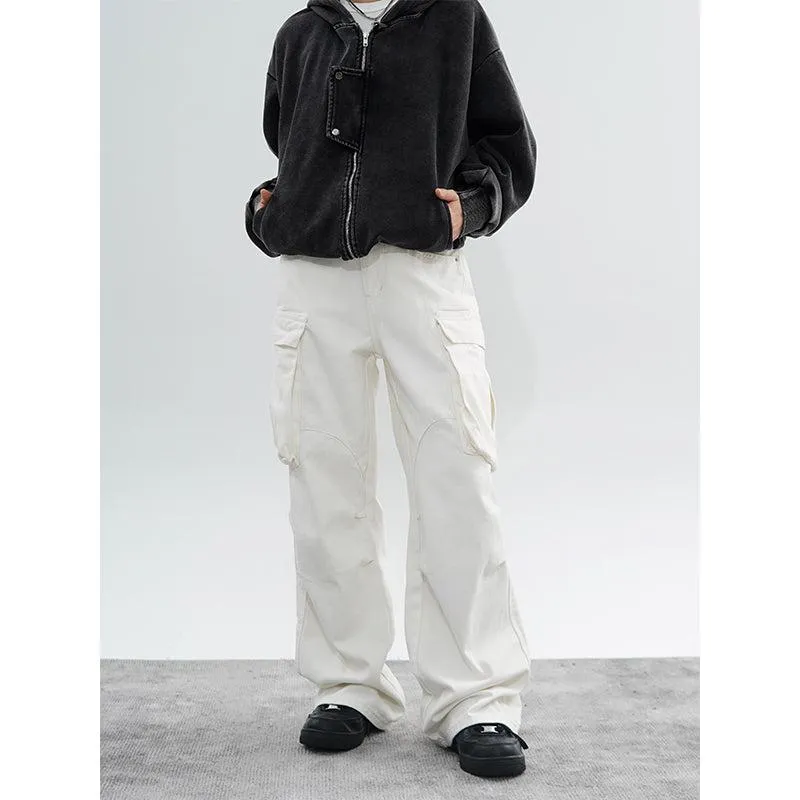 Drawstring Hem High Waist Cargo Pants