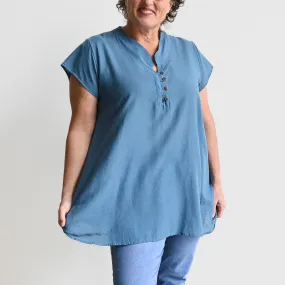 Easy Fit Cotton Cap Sleeve Tunic Top