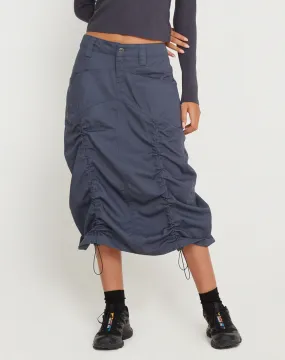 Eisig Cargo Midi Skirt in Charcoal Navy