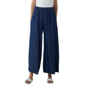 Elasticated Waist Wide Leg Culottes | Dark Denim | One Size