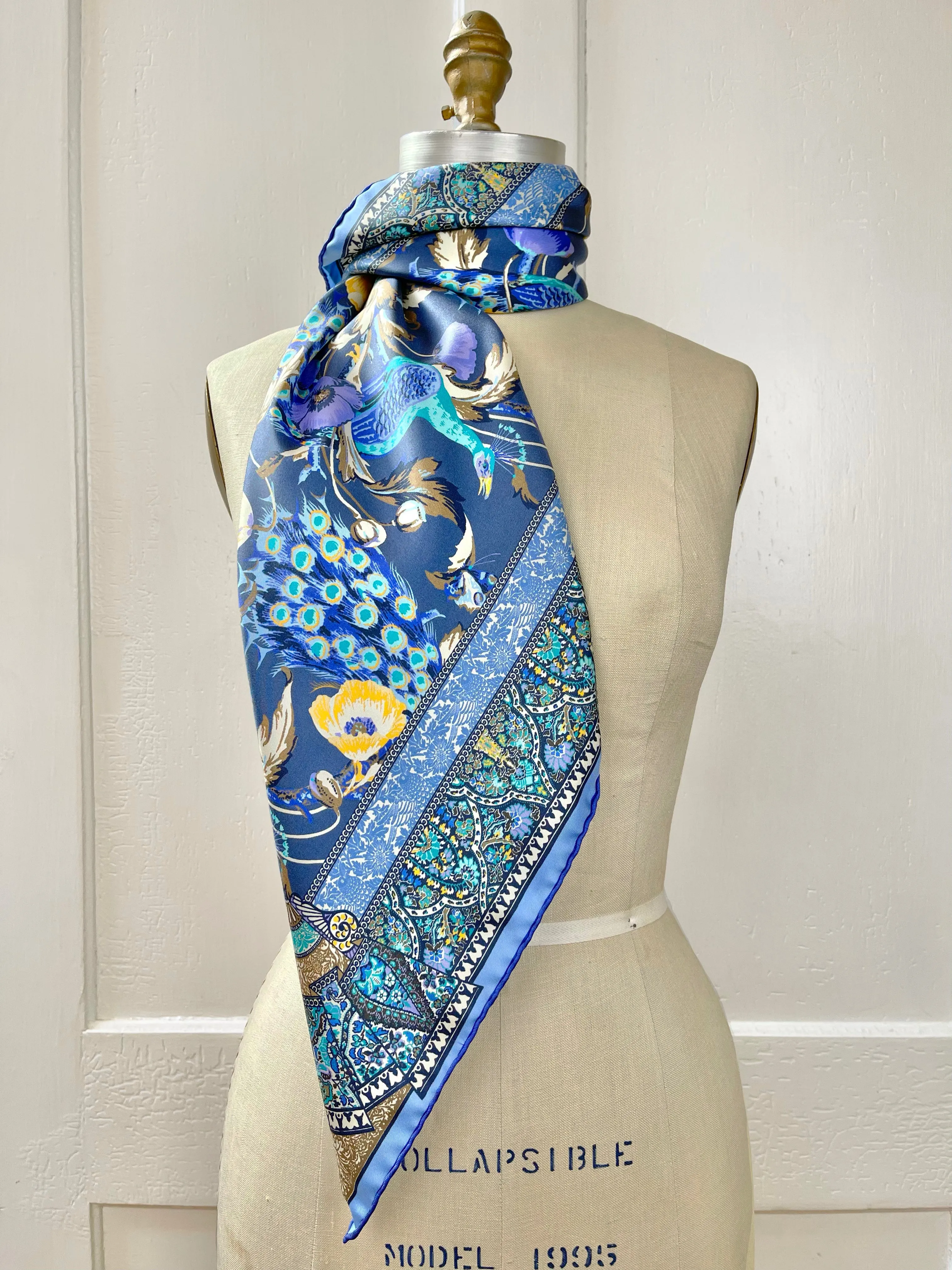 Elwyn New York Poppy Peacock Party Scarf