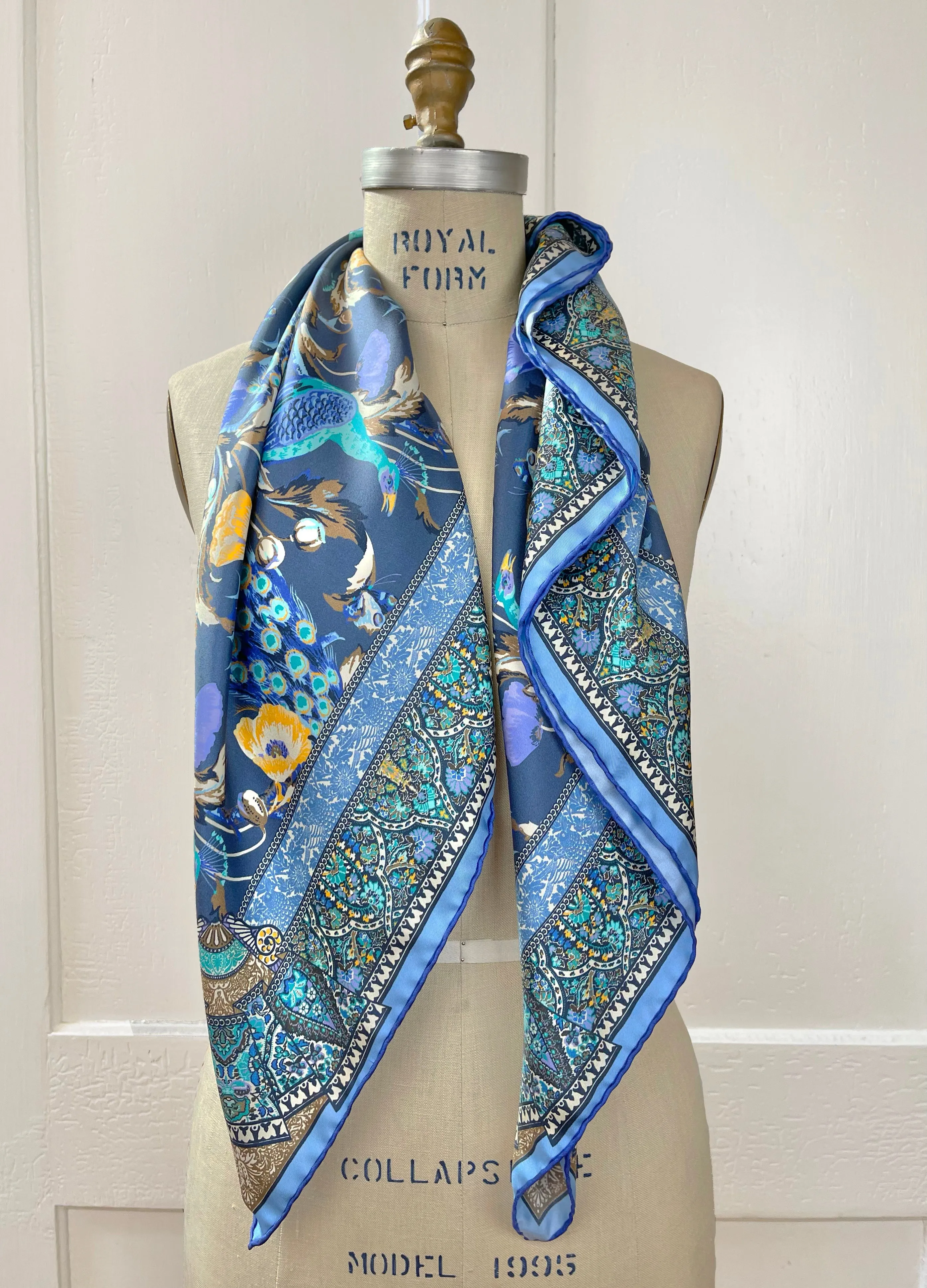 Elwyn New York Poppy Peacock Party Scarf