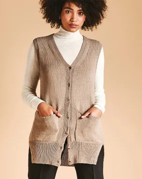 Erika Knight Studio Linen - Papyrus Sleeveless Tunic Cardigan