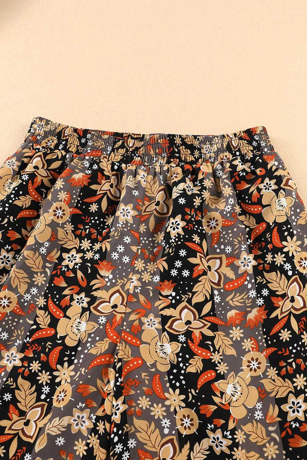 Floral Print High Waist Wide Leg Pants