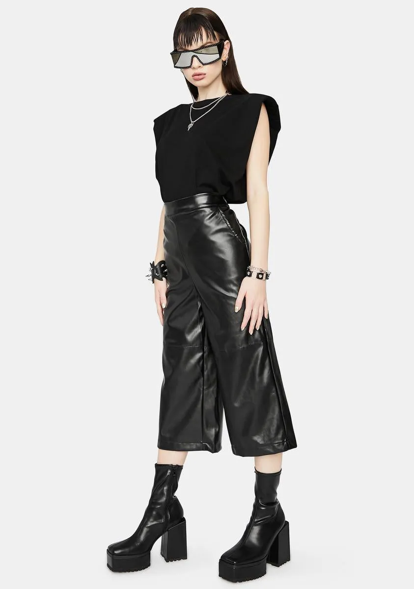 Front Row Vegan Leather Culottes