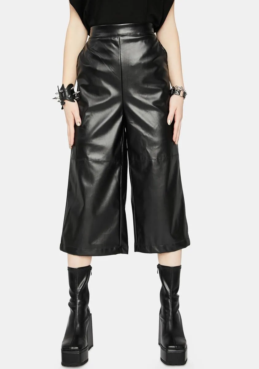 Front Row Vegan Leather Culottes