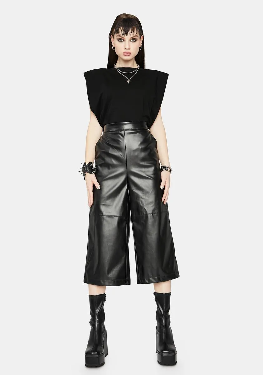 Front Row Vegan Leather Culottes