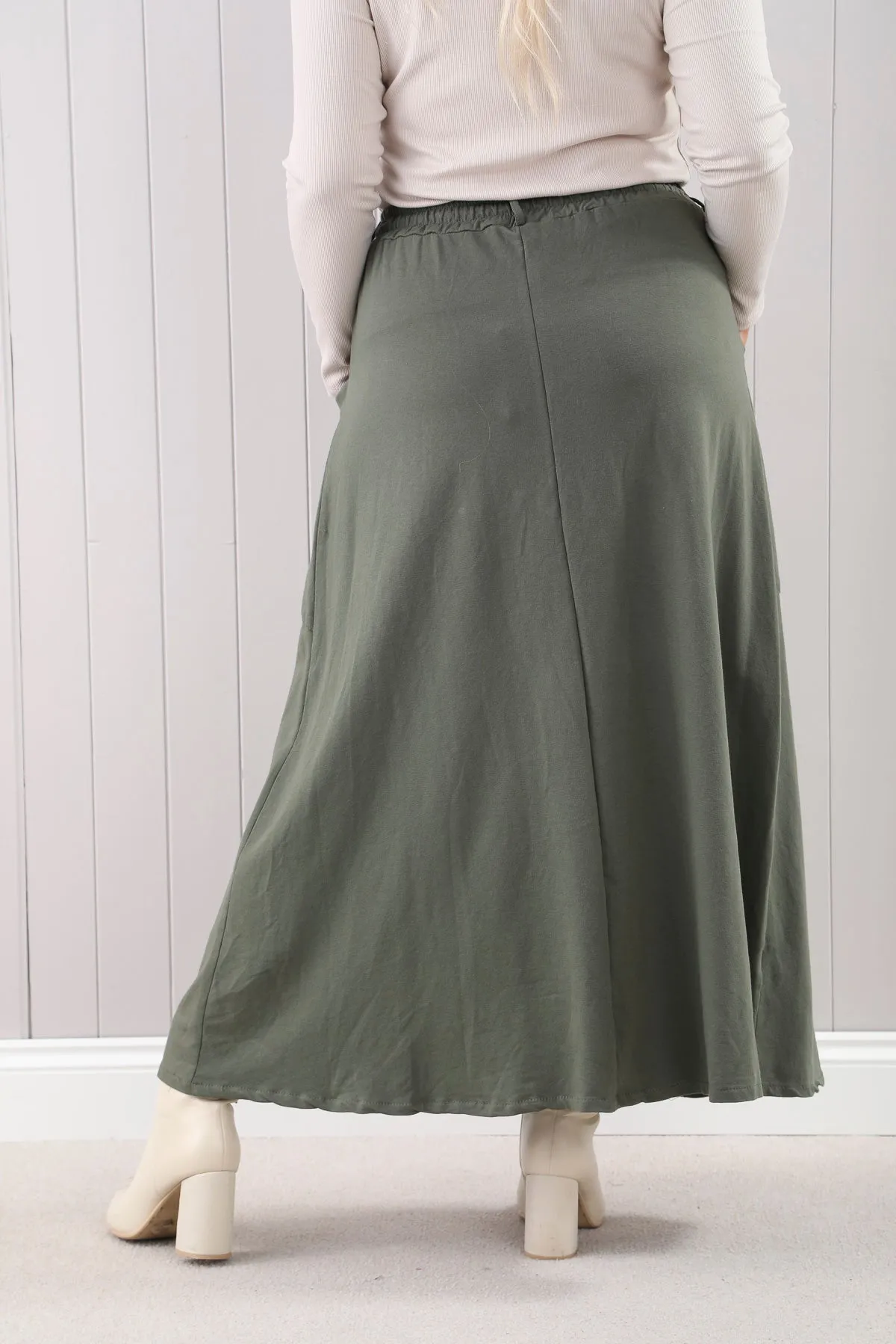 Goose Island 4659 Plain Jersey A-Line Skirt With Pockets (2 Colours)