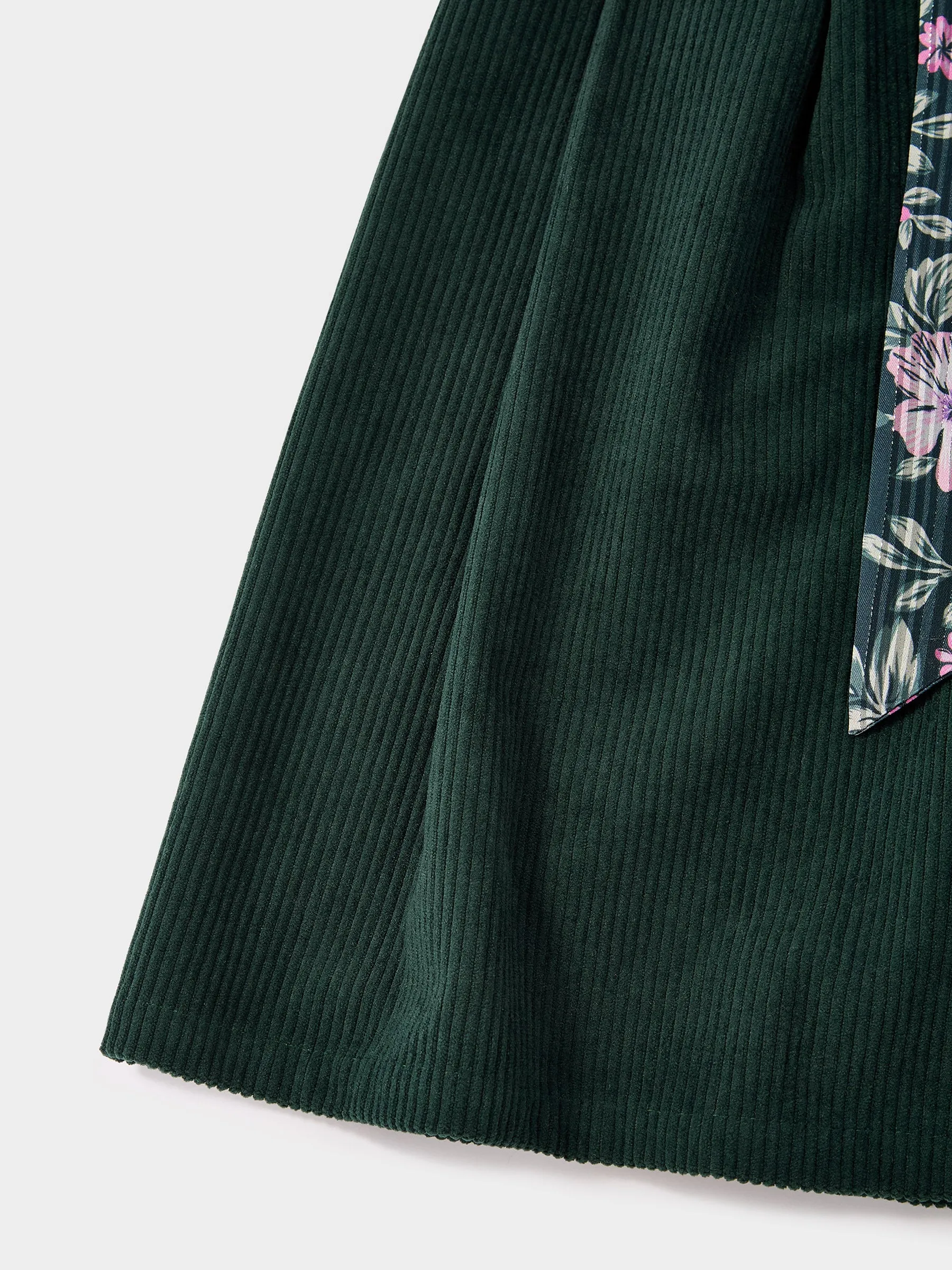 GWD Jade Green Corduroy Culottes with Floral Belt